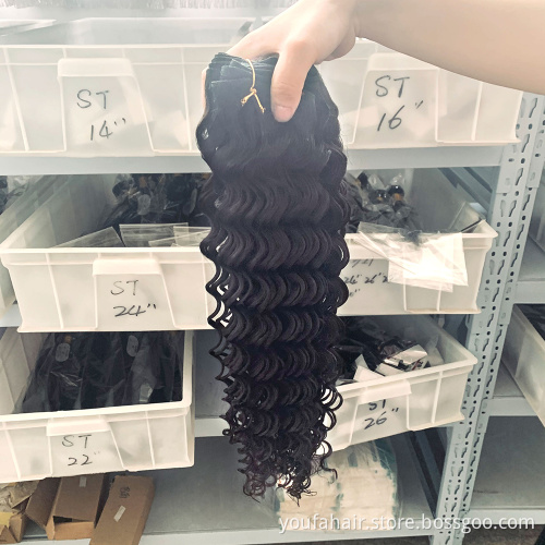 Free Sample 100% Mink Brazilian Virgin Loose Deep Wave Human Hair Bundles With Natural Color Remy Cuticle Aligned Hair Closure